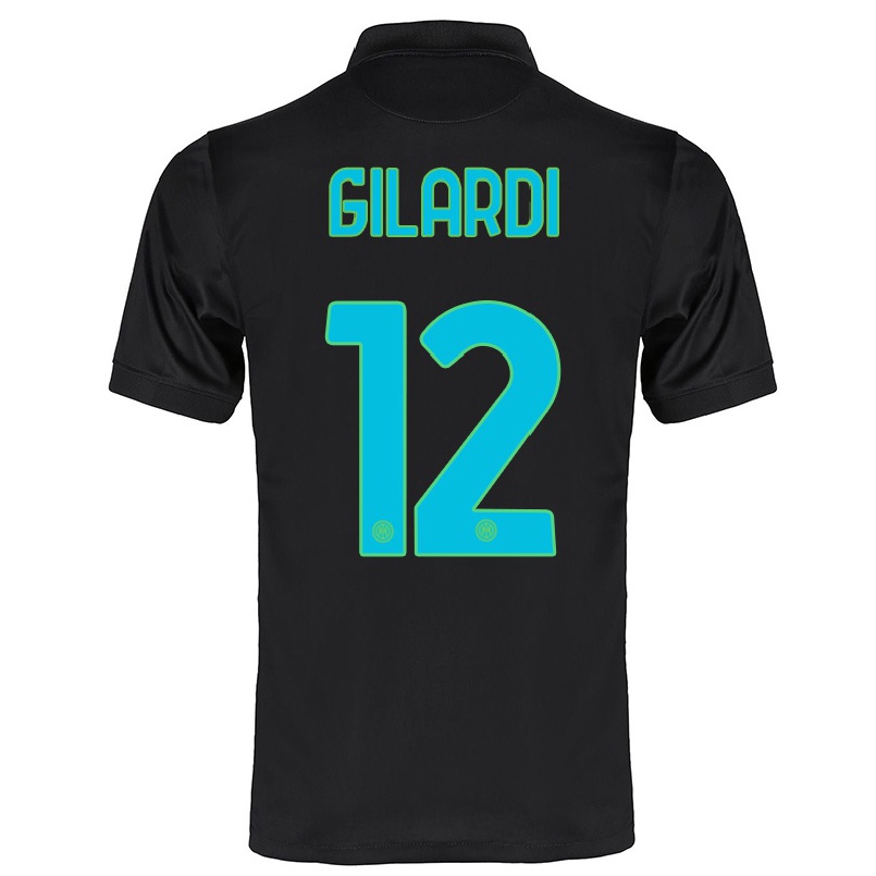 Kinder Fußball Astrid Gilardi #12 Schwarz Ausweichtrikot Trikot 2021/22 T-shirt