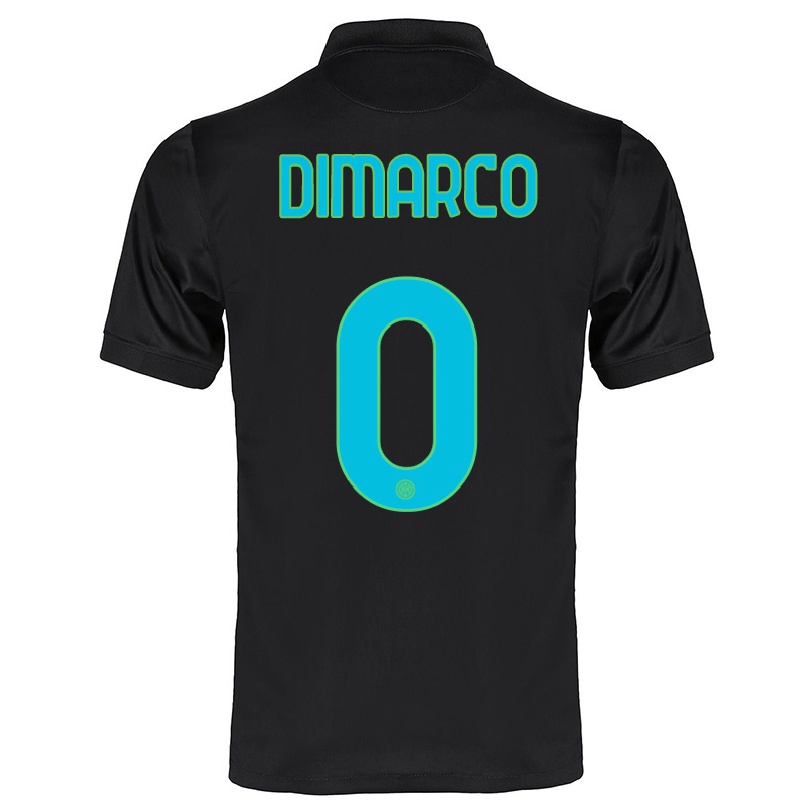 Kinder Fußball Christian Dimarco #0 Schwarz Ausweichtrikot Trikot 2021/22 T-shirt