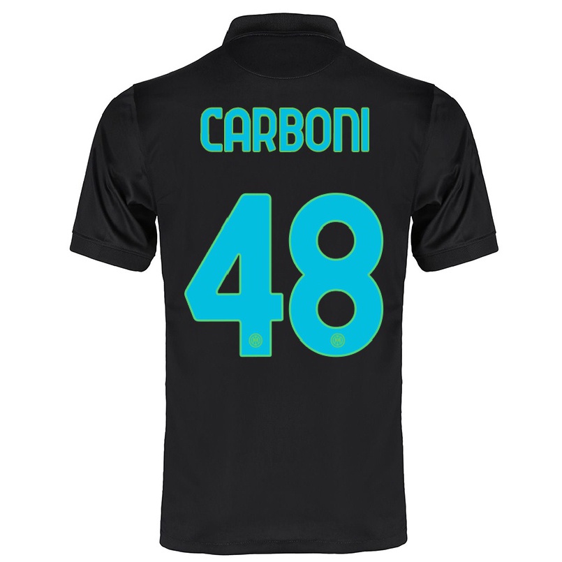 Kinder Fußball Franco Carboni #48 Schwarz Ausweichtrikot Trikot 2021/22 T-shirt