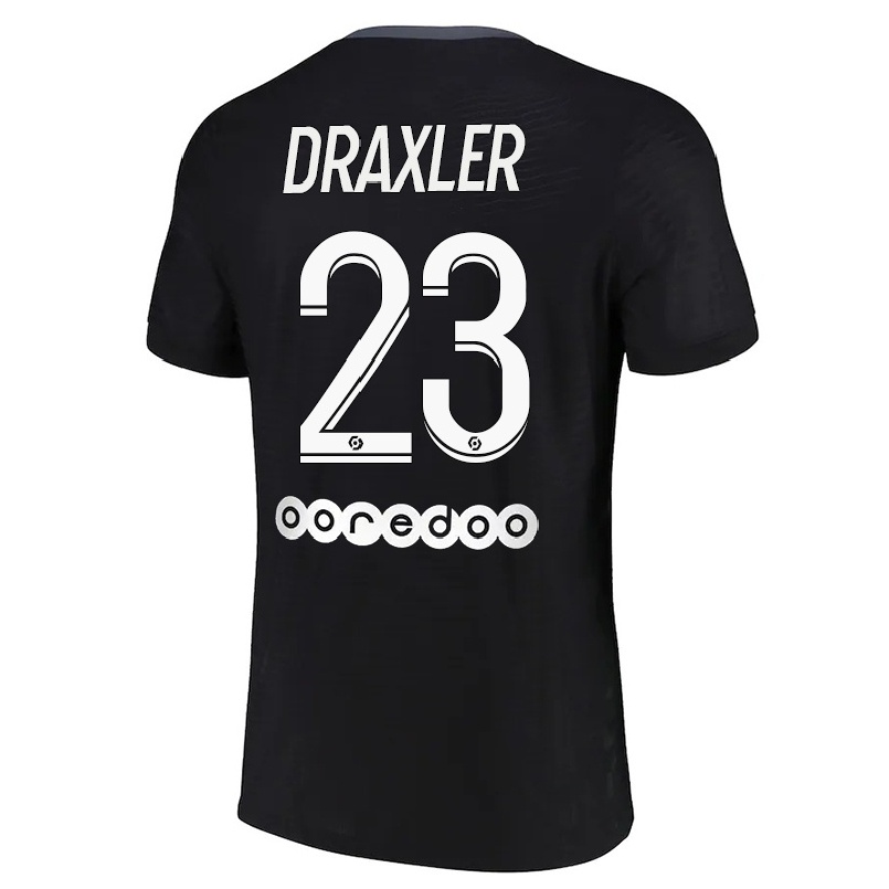 Kinder Fußball Julian Draxler #23 Schwarz Ausweichtrikot Trikot 2021/22 T-Shirt