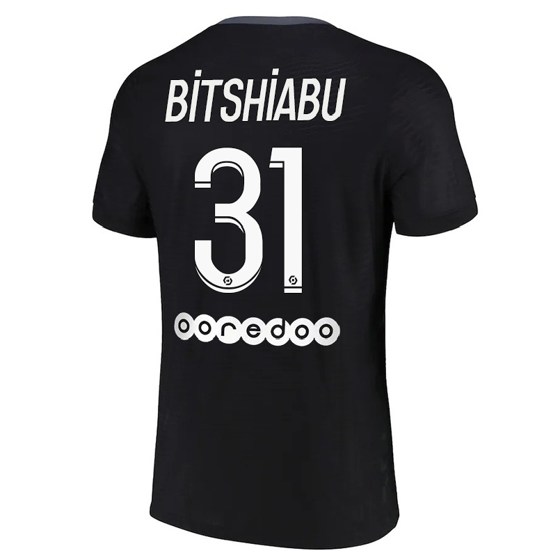 Kinder Fußball El Chadaille Bitshiabu #31 Schwarz Ausweichtrikot Trikot 2021/22 T-shirt