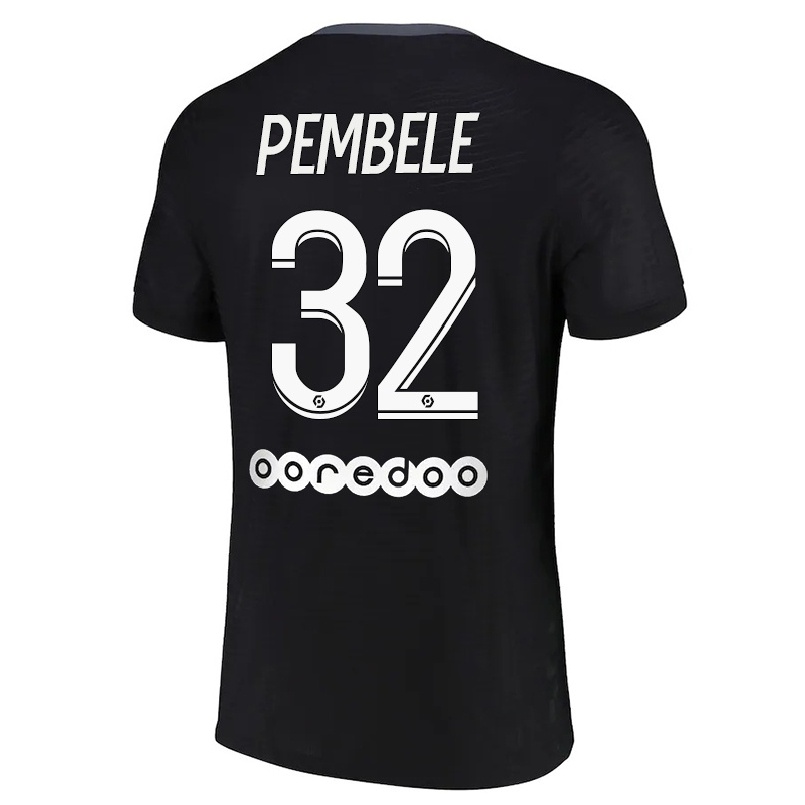 Kinder Fußball Timothee Pembele #32 Schwarz Ausweichtrikot Trikot 2021/22 T-shirt