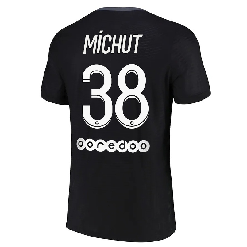 Kinder Fußball Edouard Michut #38 Schwarz Ausweichtrikot Trikot 2021/22 T-shirt