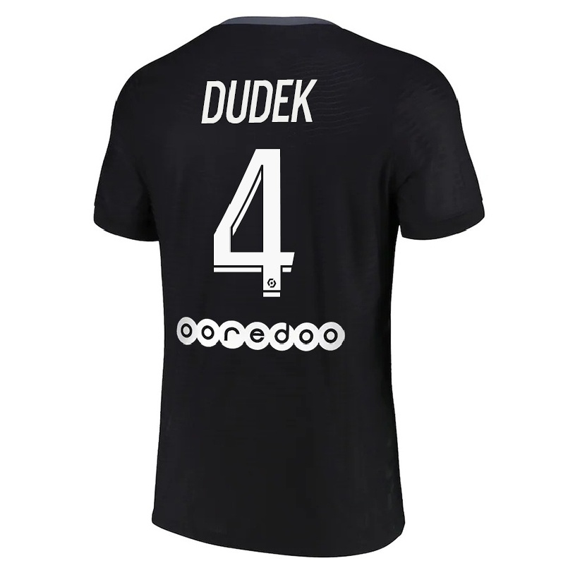 Kinder Fußball Paulina Dudek #4 Schwarz Ausweichtrikot Trikot 2021/22 T-shirt