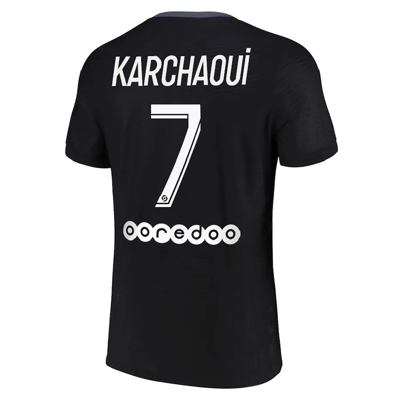Kinder Fußball Sakina Karchaoui #7 Schwarz Ausweichtrikot Trikot 2021/22 T-shirt