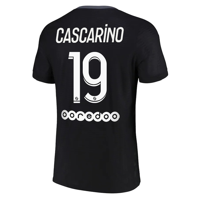 Kinder Fußball Estelle Cascarino #19 Schwarz Ausweichtrikot Trikot 2021/22 T-shirt