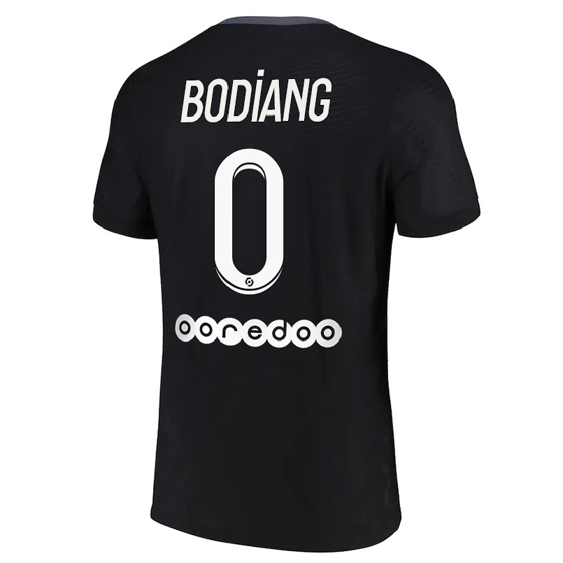 Kinder Fußball Moutanabi Bodiang #0 Schwarz Ausweichtrikot Trikot 2021/22 T-shirt