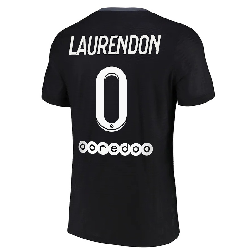 Kinder Fußball Bilal Laurendon #0 Schwarz Ausweichtrikot Trikot 2021/22 T-shirt