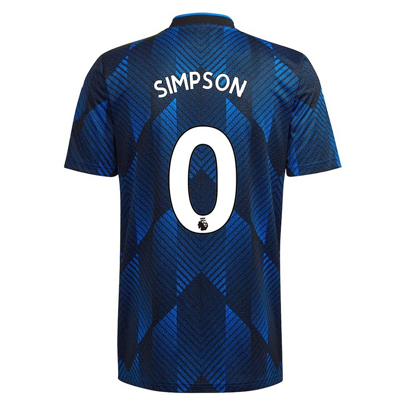 Kinder Fußball Jessica Simpson #0 Dunkelblau Ausweichtrikot Trikot 2021/22 T-shirt