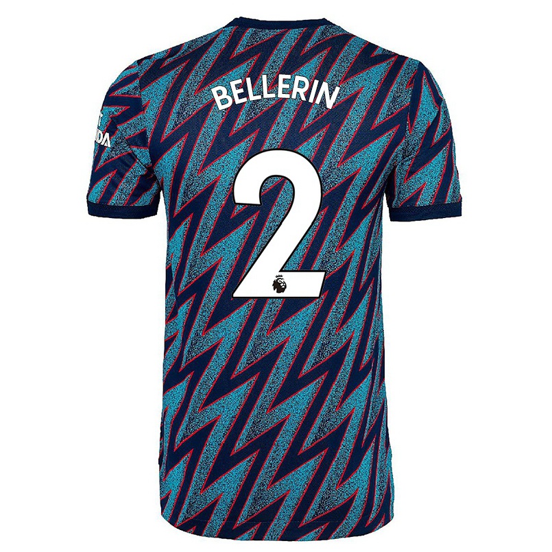 Kinder Fußball Hector Bellerin #2 Blau Schwarz Ausweichtrikot Trikot 2021/22 T-shirt