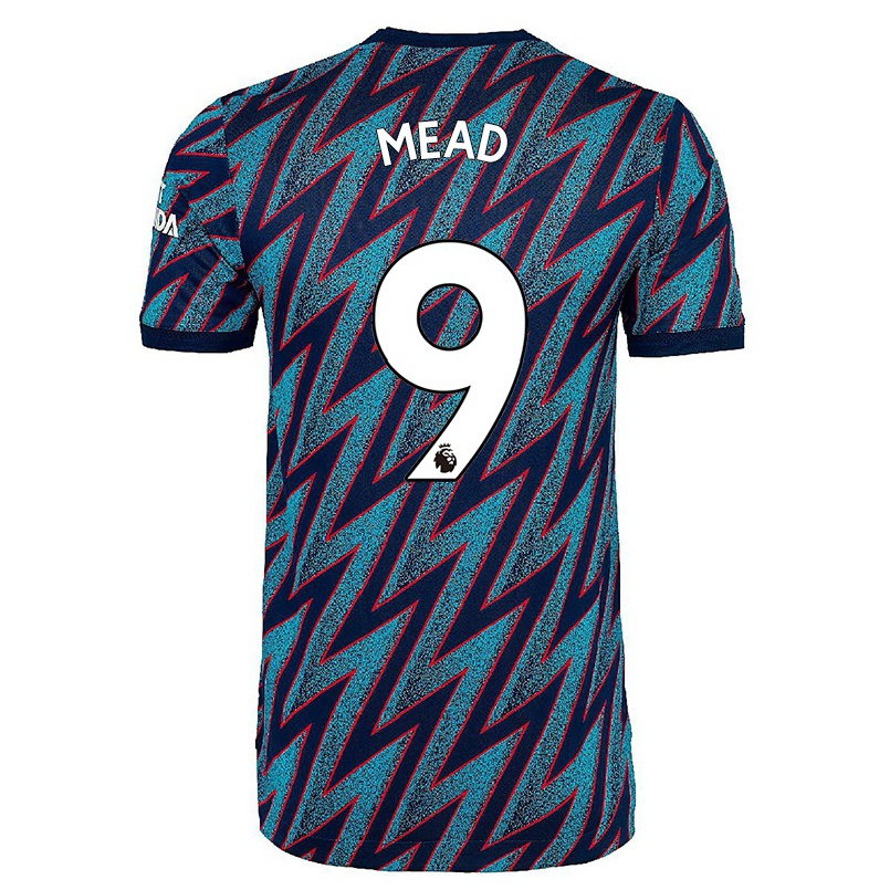 Kinder Fußball Beth Mead #9 Blau Schwarz Ausweichtrikot Trikot 2021/22 T-shirt