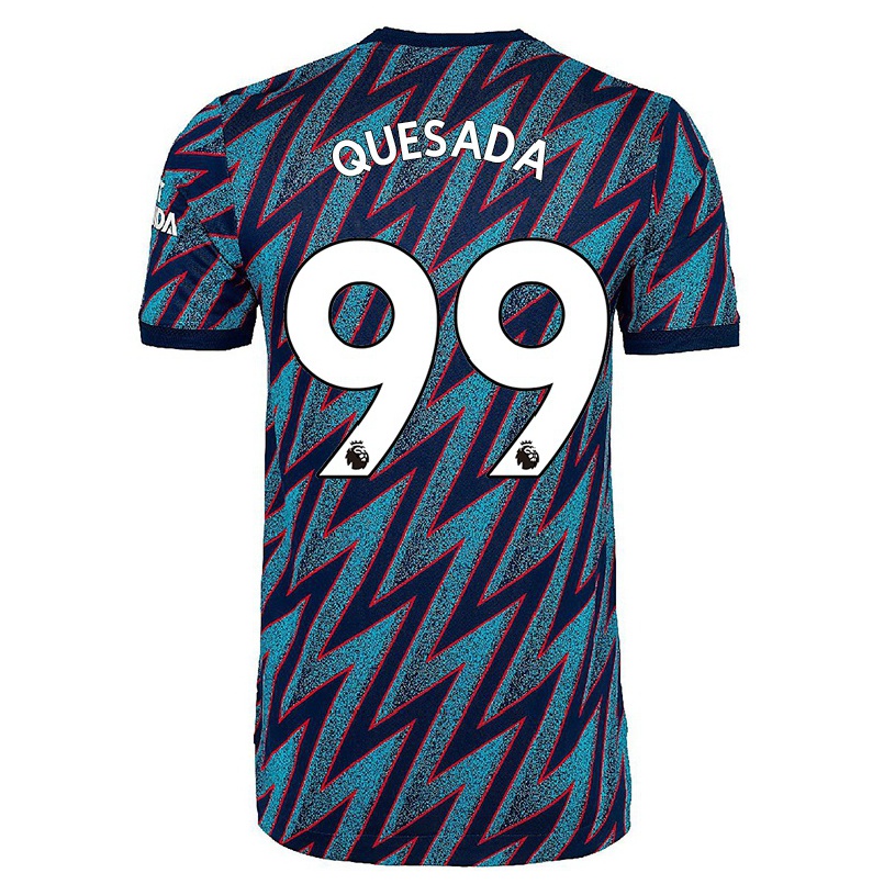 Kinder Fußball Kristopher Quesada #99 Blau Schwarz Ausweichtrikot Trikot 2021/22 T-shirt