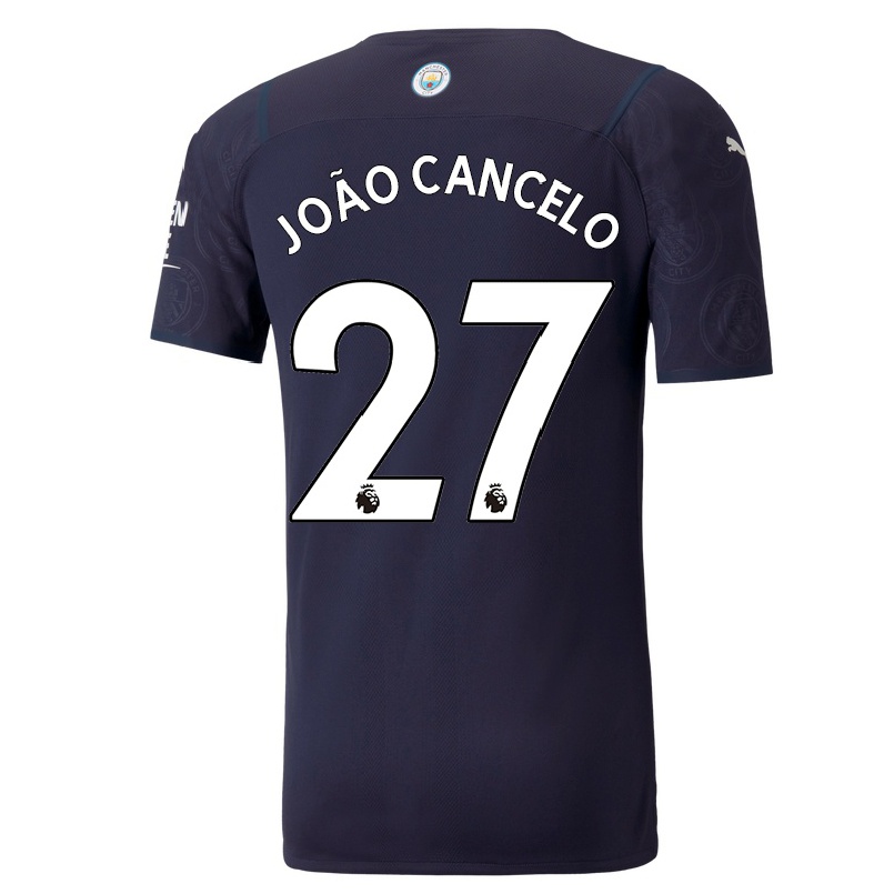 Kinder Fußball Joao Cancelo #27 Dunkelblau Ausweichtrikot Trikot 2021/22 T-shirt