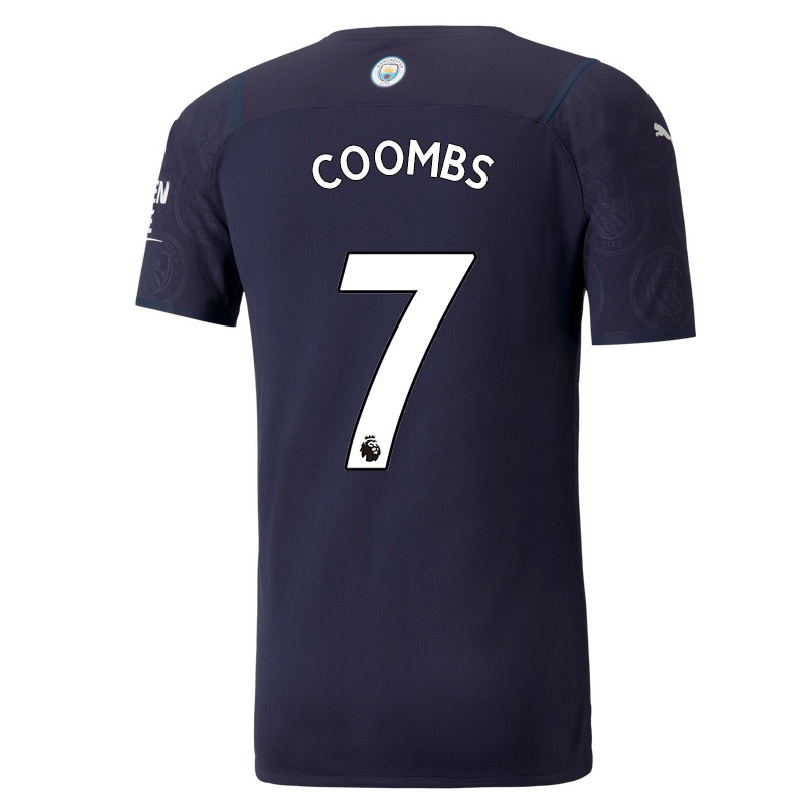 Kinder Fußball Laura Coombs #7 Dunkelblau Ausweichtrikot Trikot 2021/22 T-shirt