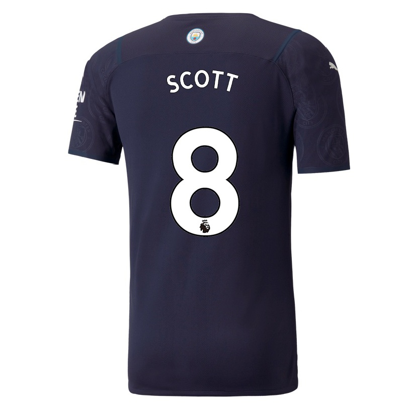 Kinder Fußball Jill Scott #8 Dunkelblau Ausweichtrikot Trikot 2021/22 T-shirt