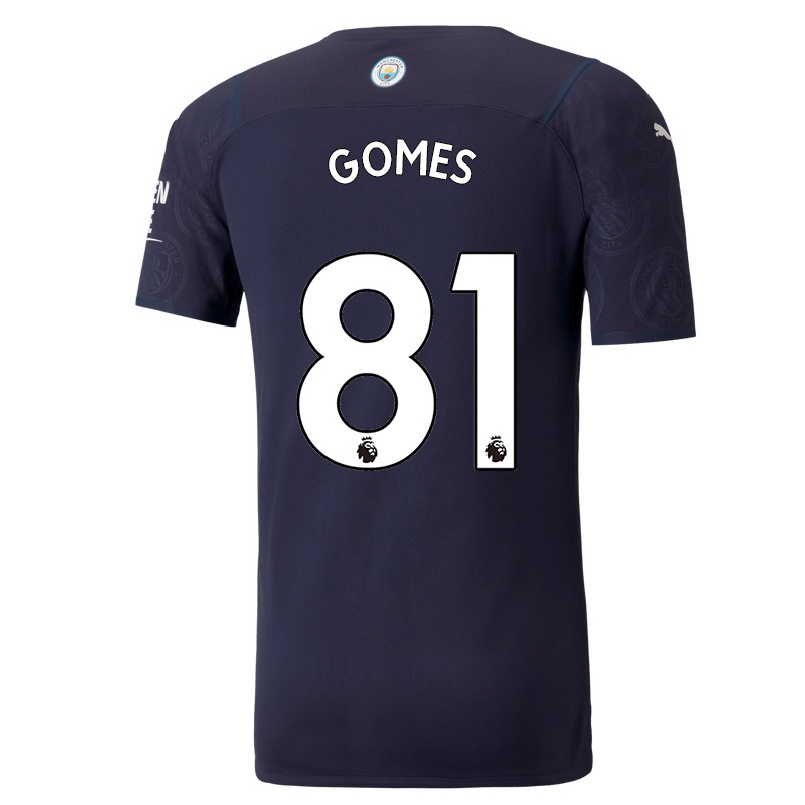 Kinder Fußball Claudio Gomes #81 Dunkelblau Ausweichtrikot Trikot 2021/22 T-shirt