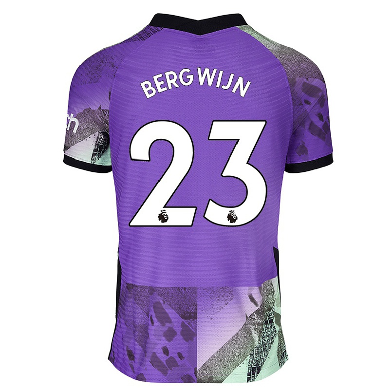 Kinder Fußball Steven Bergwijn #23 Violett Ausweichtrikot Trikot 2021/22 T-shirt