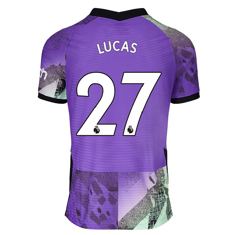 Kinder Fußball Lucas Moura #27 Violett Ausweichtrikot Trikot 2021/22 T-shirt
