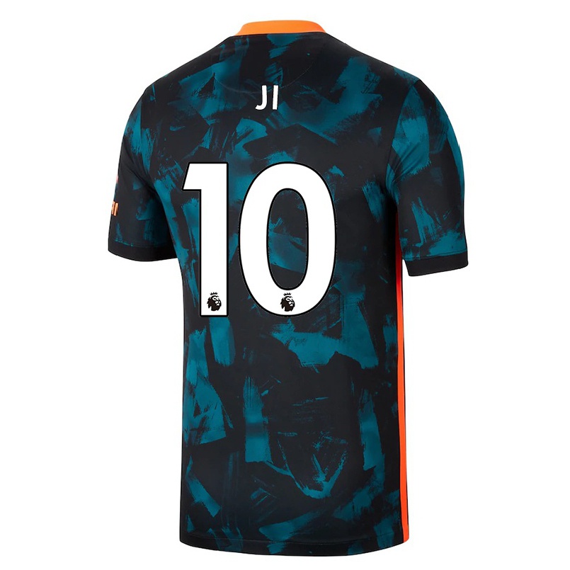 Kinder Fußball Ji So-yun #10 Dunkelblau Ausweichtrikot Trikot 2021/22 T-shirt