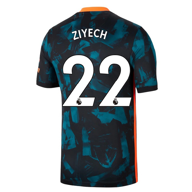 Kinder Fußball Hakim Ziyech #22 Dunkelblau Ausweichtrikot Trikot 2021/22 T-shirt
