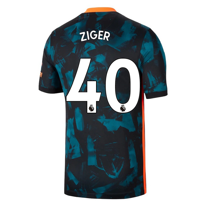 Kinder Fußball Karlo Ziger #40 Dunkelblau Ausweichtrikot Trikot 2021/22 T-shirt