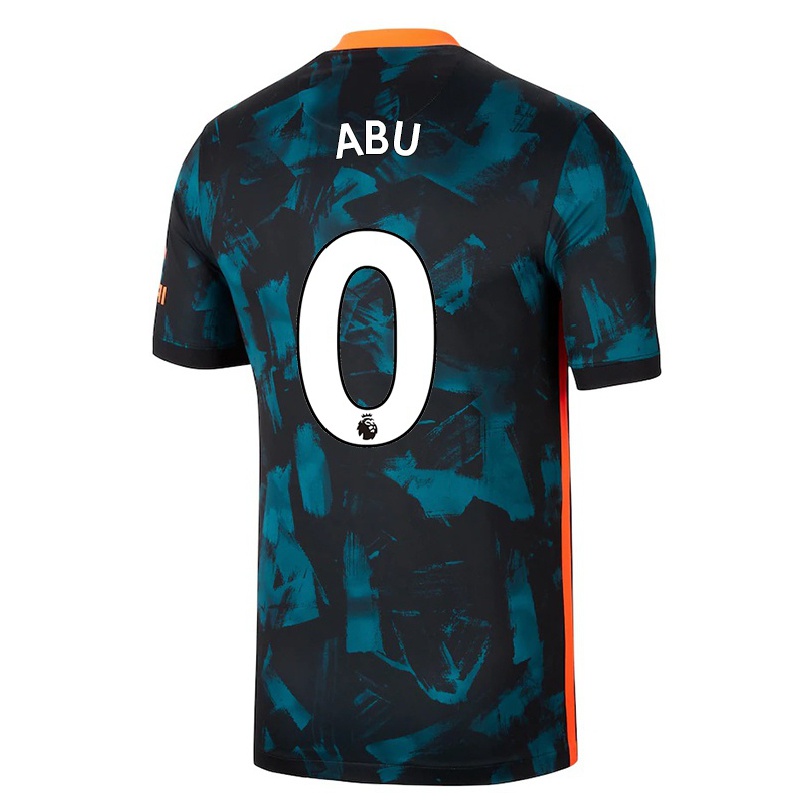 Kinder Fußball Derrick Abu #0 Dunkelblau Ausweichtrikot Trikot 2021/22 T-shirt