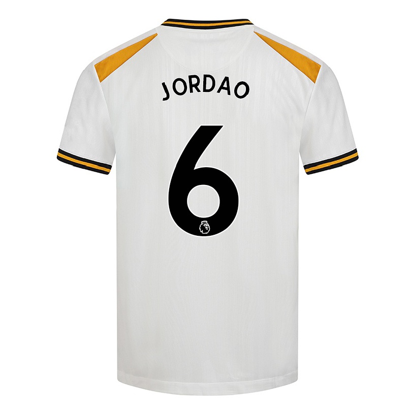 Kinder Fußball Bruno Jordao #6 Weiß Gelb Ausweichtrikot Trikot 2021/22 T-shirt
