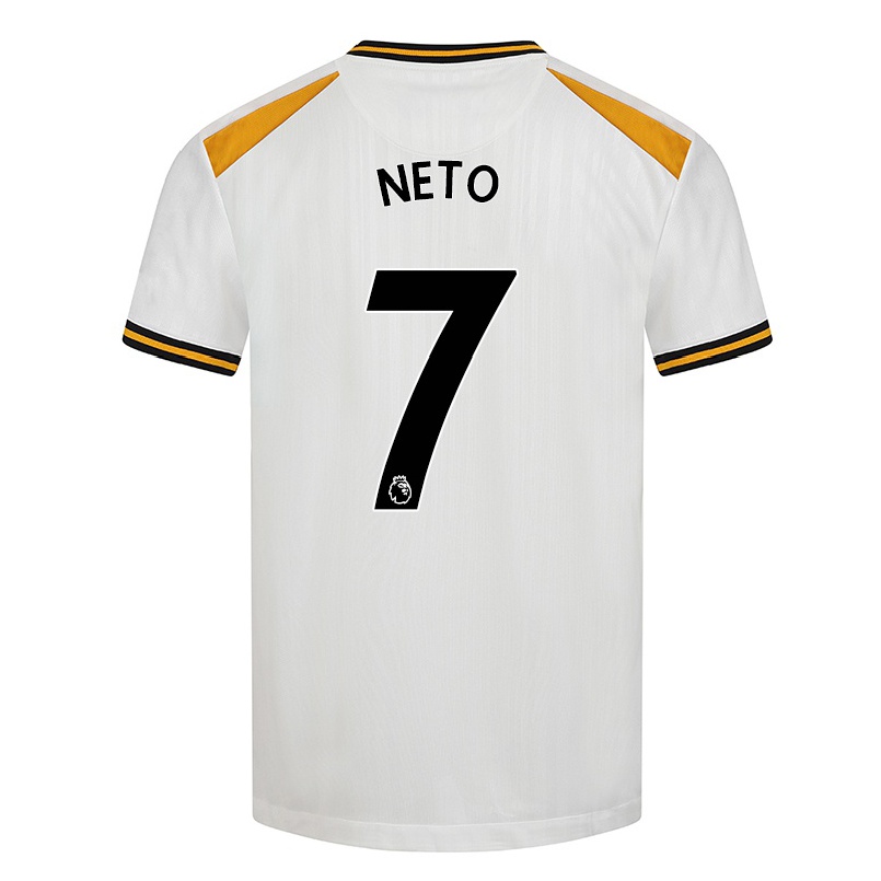 Kinder Fußball Pedro Neto #7 Weiß Gelb Ausweichtrikot Trikot 2021/22 T-shirt