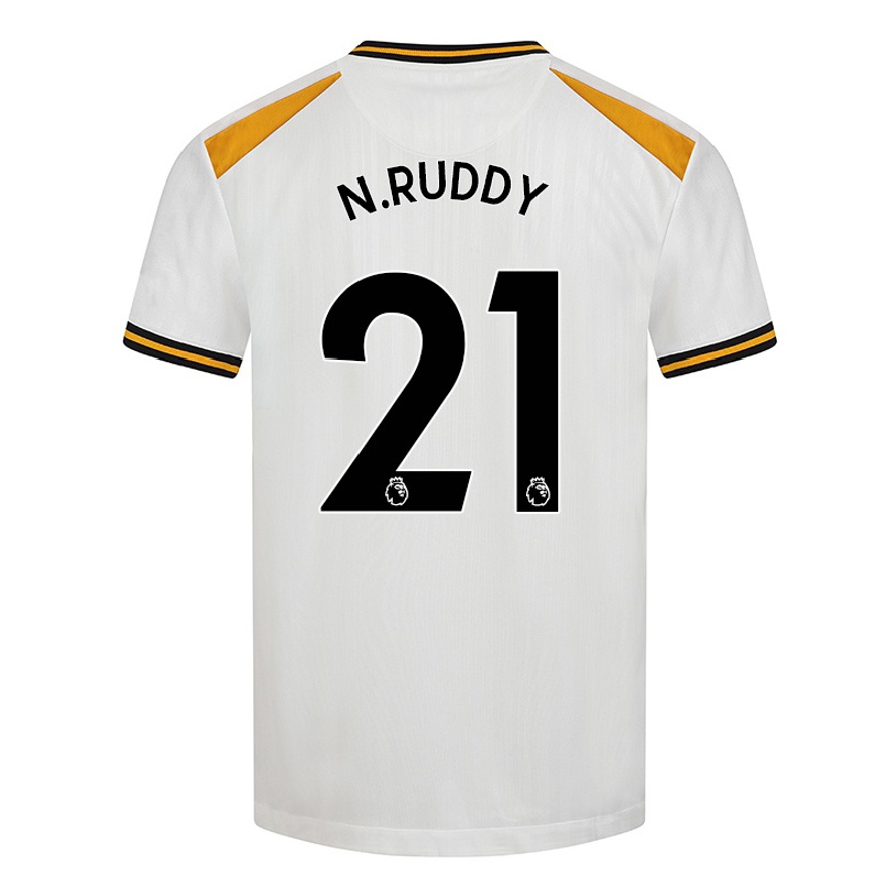 Kinder Fußball John Ruddy #21 Weiß Gelb Ausweichtrikot Trikot 2021/22 T-shirt