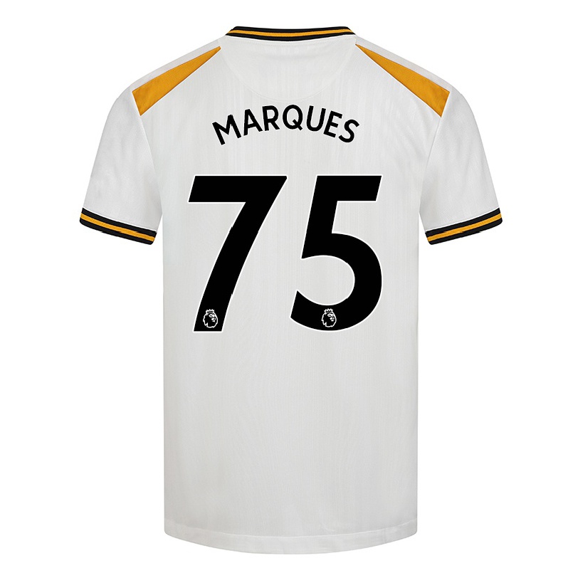 Kinder Fußball Christian Marques #75 Weiß Gelb Ausweichtrikot Trikot 2021/22 T-shirt