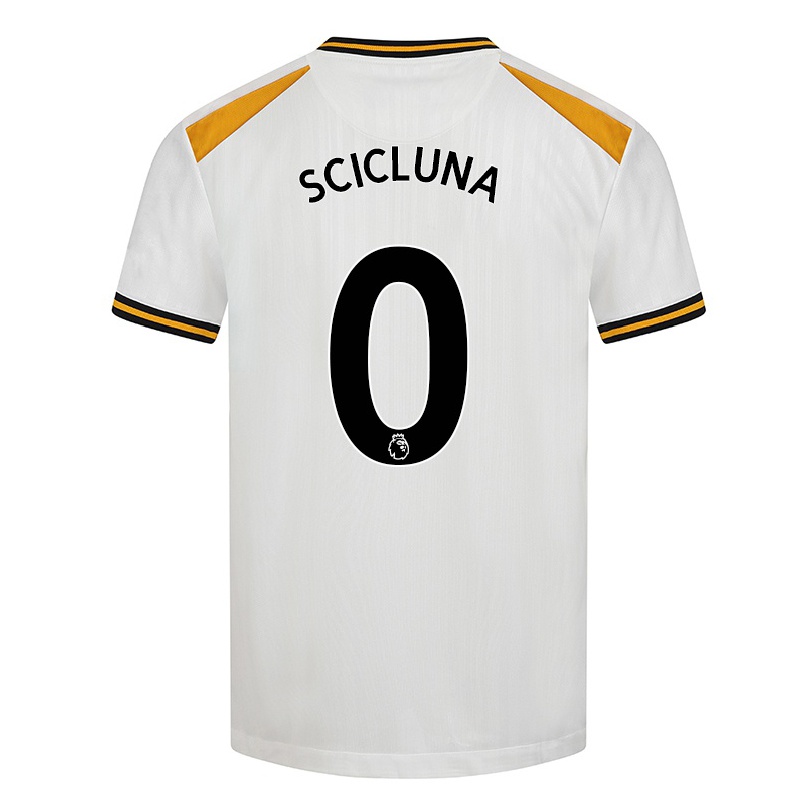 Kinder Fußball Dylan Scicluna #0 Weiß Gelb Ausweichtrikot Trikot 2021/22 T-shirt
