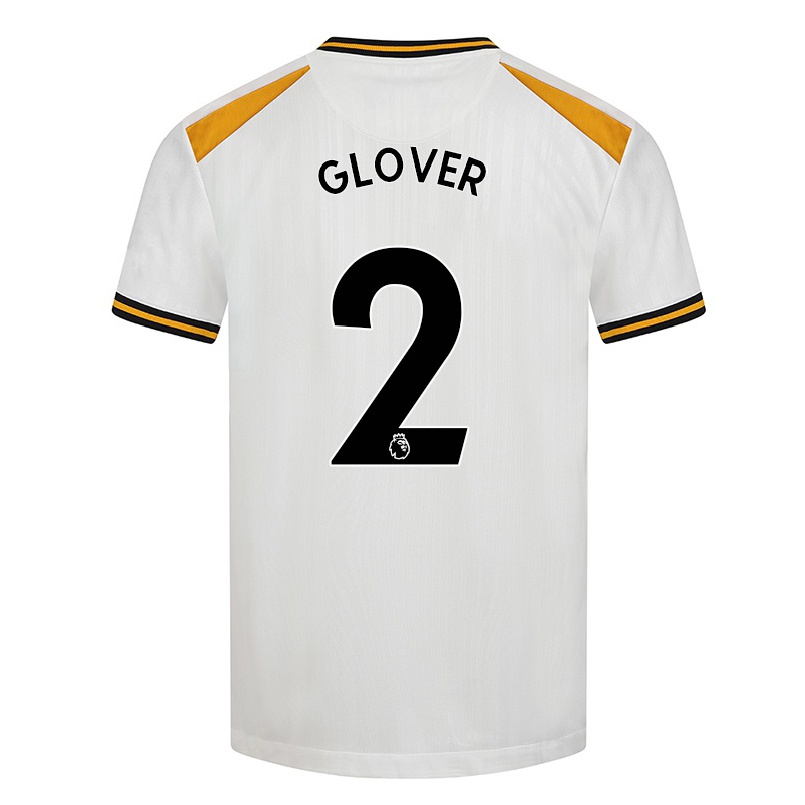 Kinder Fußball Lyndsey Glover #2 Weiß Gelb Ausweichtrikot Trikot 2021/22 T-shirt