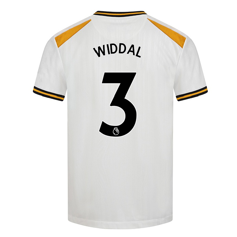 Kinder Fußball Natalie Widdal #3 Weiß Gelb Ausweichtrikot Trikot 2021/22 T-shirt