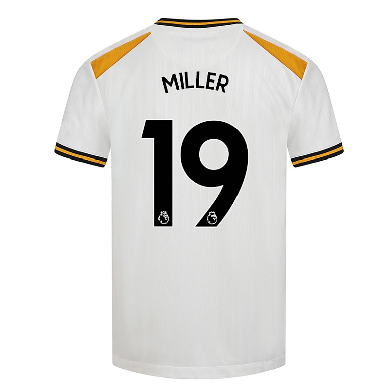 Kinder Fußball Alisha Miller #19 Weiß Gelb Ausweichtrikot Trikot 2021/22 T-shirt