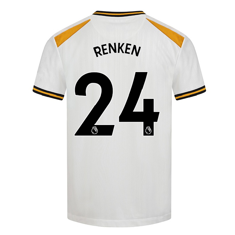 Kinder Fußball Anna Renken #24 Weiß Gelb Ausweichtrikot Trikot 2021/22 T-shirt