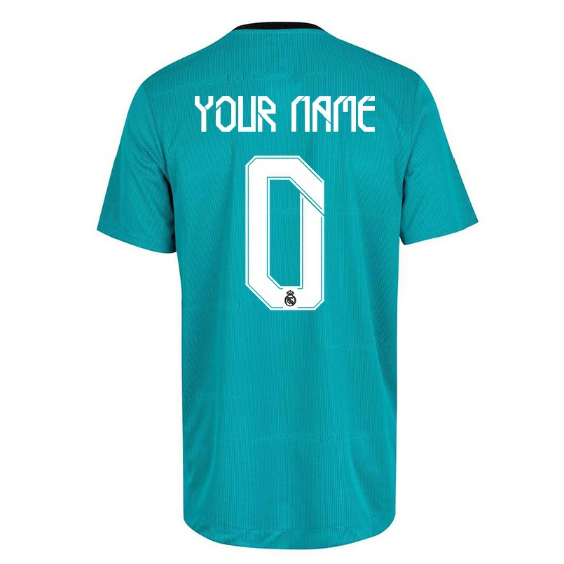 Kinder Fußball Ihren Namen #0 Hellgrun Ausweichtrikot Trikot 2021/22 T-shirt