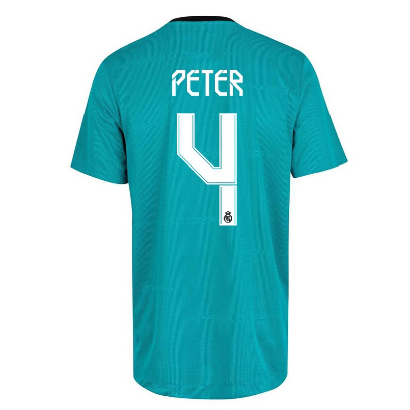 Kinder Fußball Babett Peter #4 Hellgrun Ausweichtrikot Trikot 2021/22 T-shirt