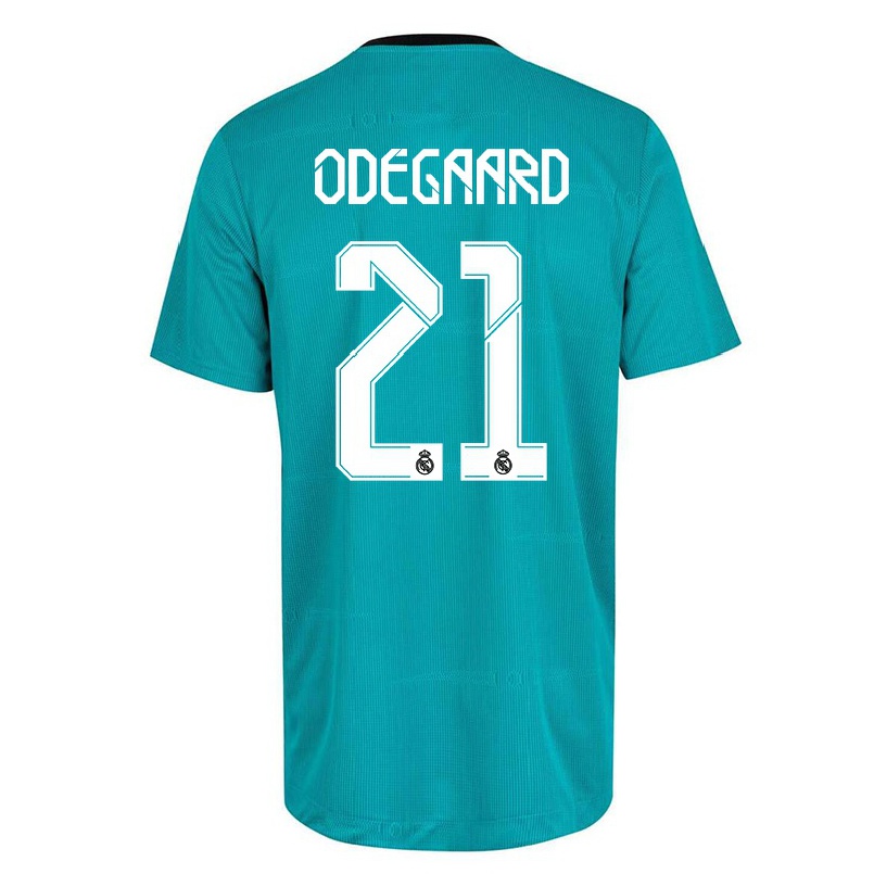Kinder Fußball Martin Odegaard #21 Hellgrun Ausweichtrikot Trikot 2021/22 T-shirt