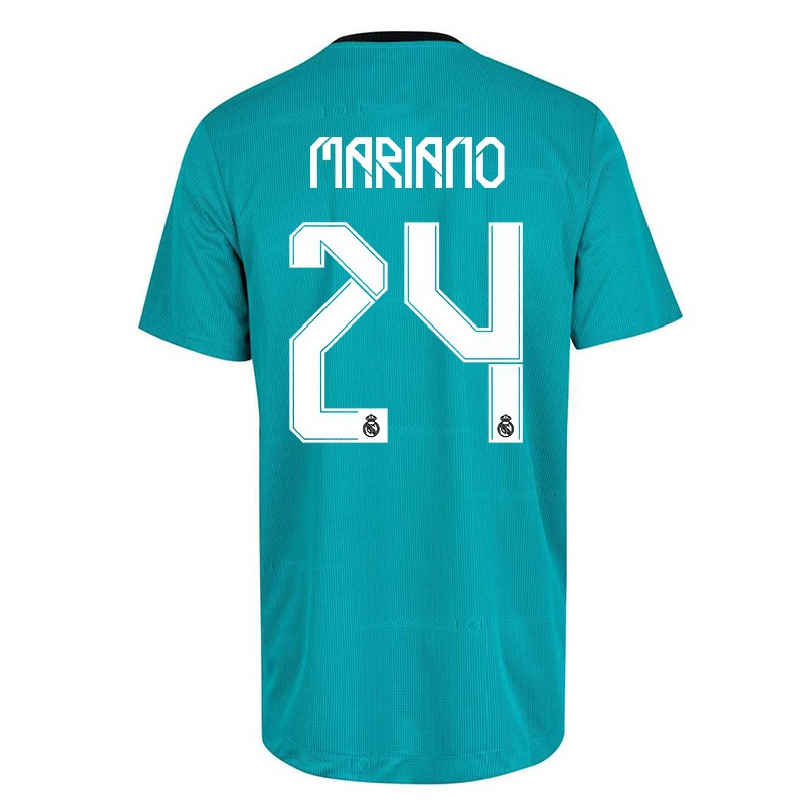 Kinder Fußball Mariano Diaz #24 Hellgrun Ausweichtrikot Trikot 2021/22 T-shirt