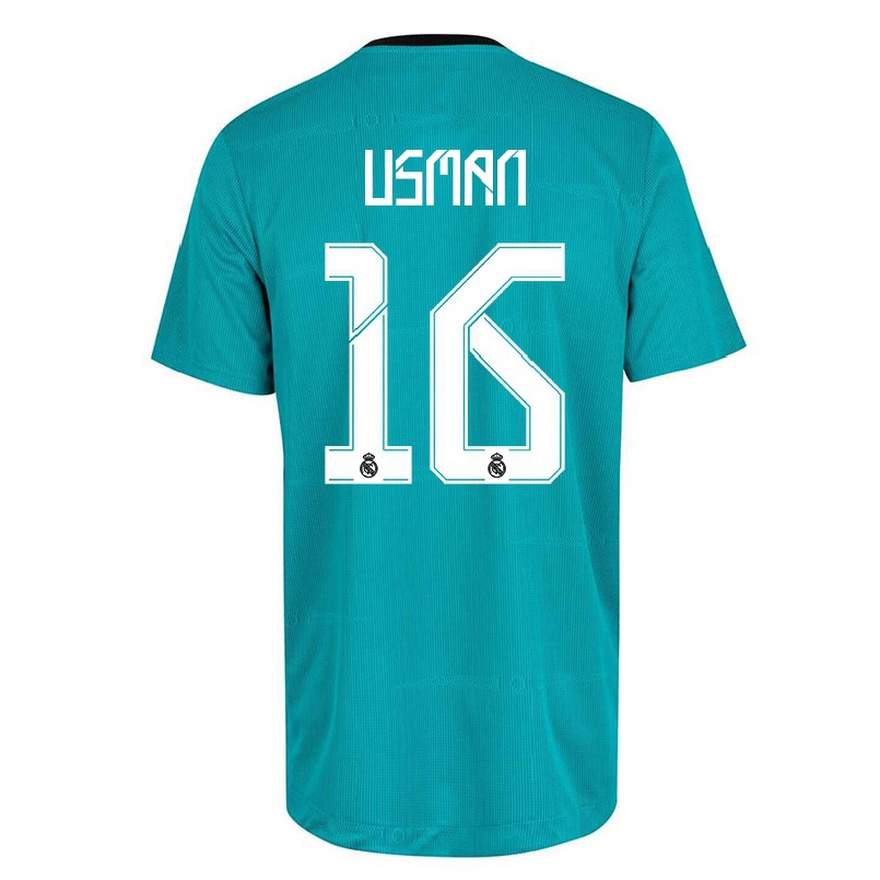 Kinder Fußball Garuba Usman #16 Hellgrun Ausweichtrikot Trikot 2021/22 T-shirt