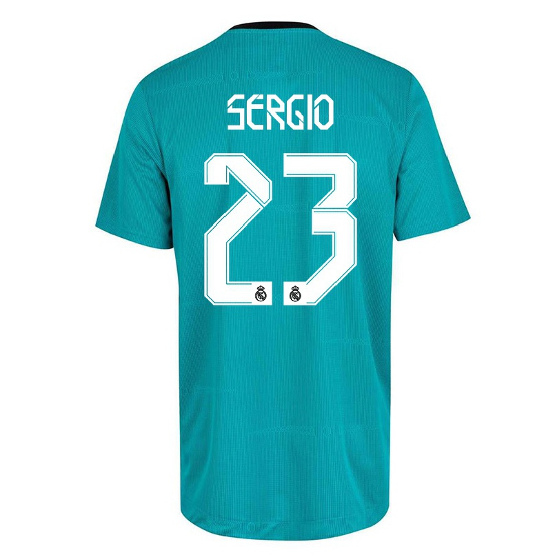 Kinder Fußball Llull Sergio #23 Hellgrun Ausweichtrikot Trikot 2021/22 T-shirt