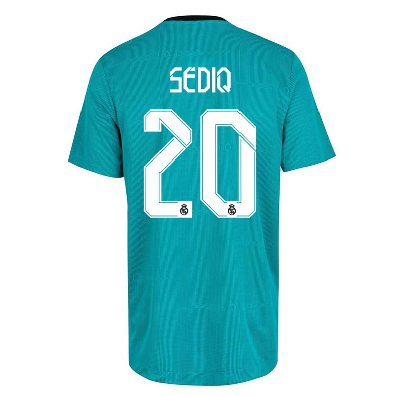 Kinder Fußball Garuba Sediq #20 Hellgrun Ausweichtrikot Trikot 2021/22 T-shirt