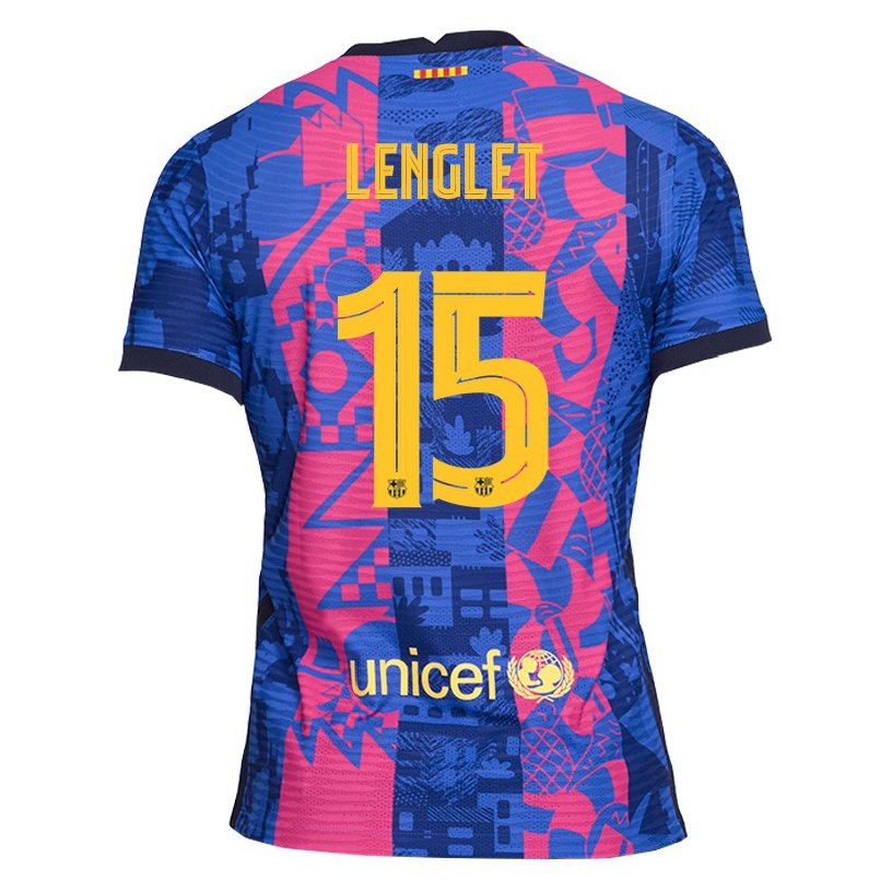 Kinder Fußball Clement Lenglet #15 Blaue Rose Ausweichtrikot Trikot 2021/22 T-shirt