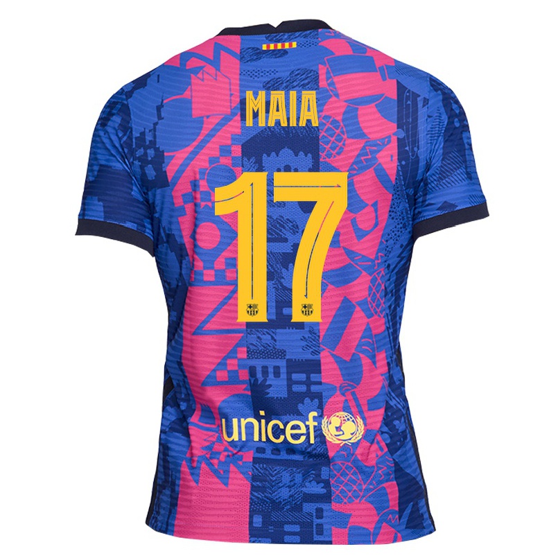 Kinder Fußball Gustavo Maia #17 Blaue Rose Ausweichtrikot Trikot 2021/22 T-shirt