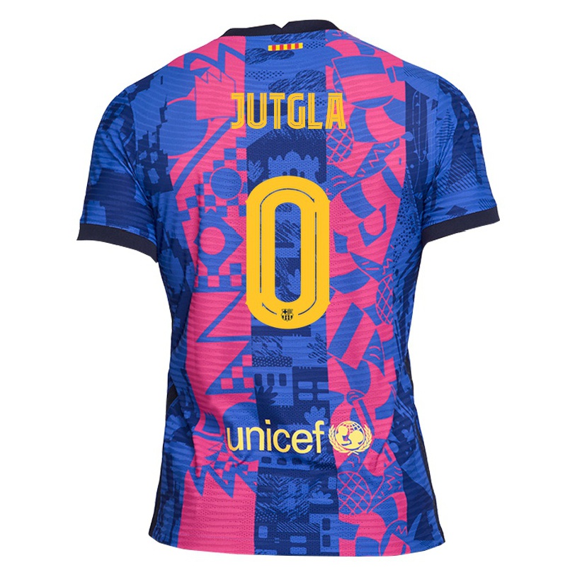 Kinder Fußball Ferran Jutgla #0 Blaue Rose Ausweichtrikot Trikot 2021/22 T-shirt