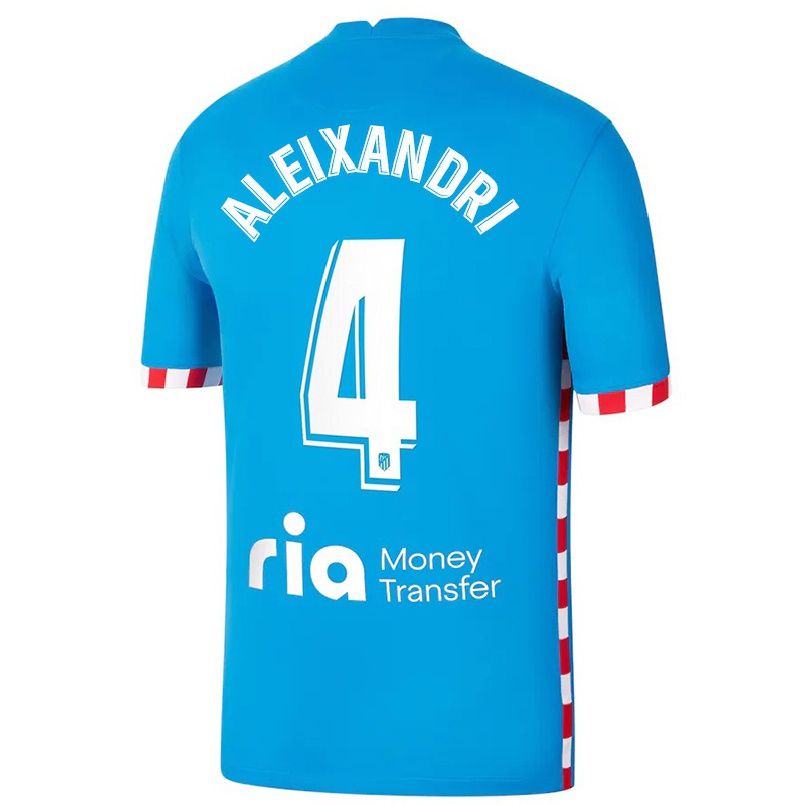 Kinder Fußball Laia Aleixandri #4 Blau Ausweichtrikot Trikot 2021/22 T-shirt
