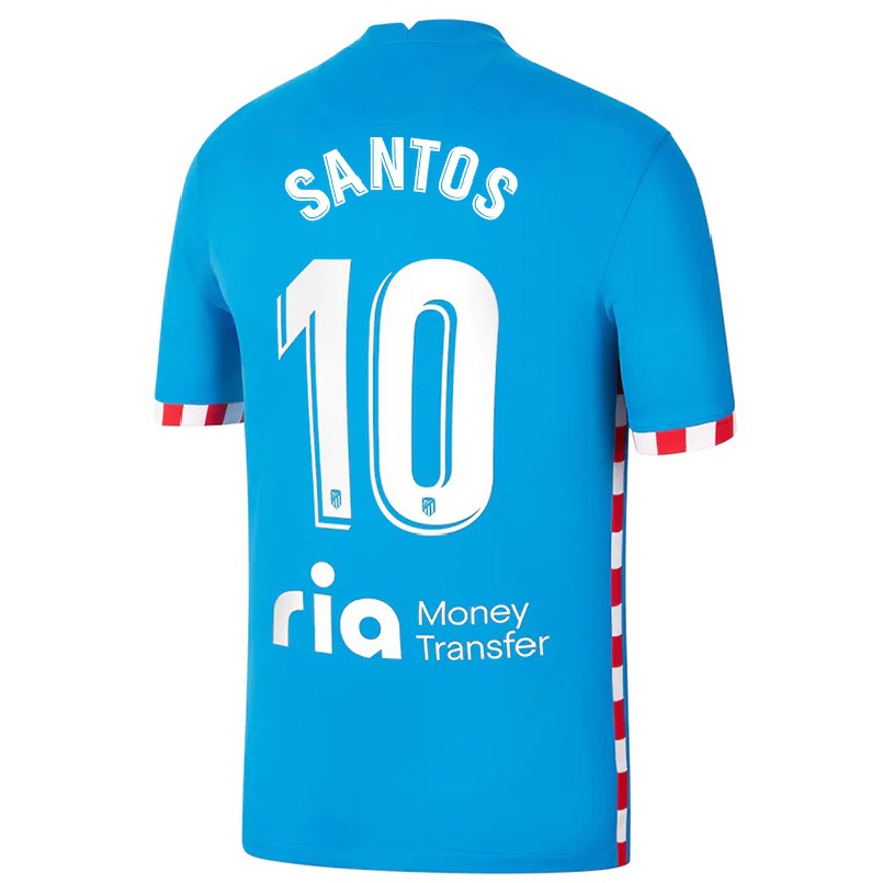 Kinder Fußball Leicy Santos #10 Blau Ausweichtrikot Trikot 2021/22 T-shirt
