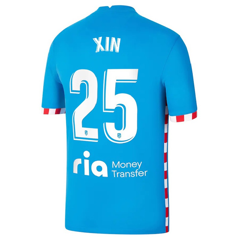 Kinder Fußball Jana Xin #25 Blau Ausweichtrikot Trikot 2021/22 T-shirt