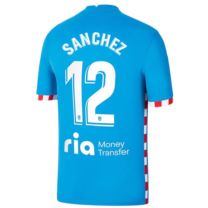 Kinder Fußball Ricard Sanchez #12 Blau Ausweichtrikot Trikot 2021/22 T-shirt