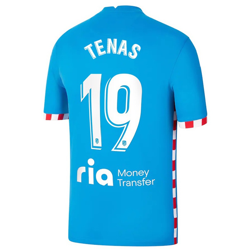 Kinder Fußball Marc Tenas #19 Blau Ausweichtrikot Trikot 2021/22 T-shirt
